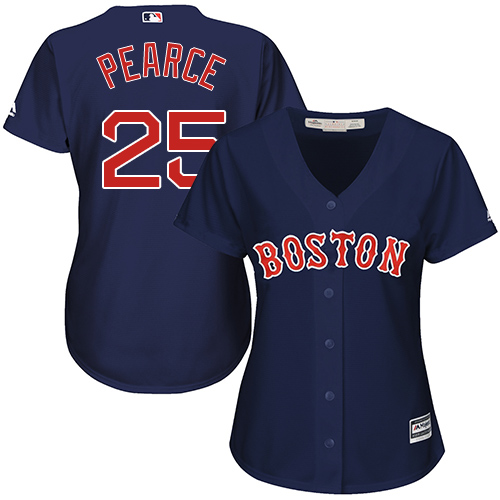 Red Sox #25 Steve Pearce Navy Blue Alternate Women's Stitched Baseball Jersey