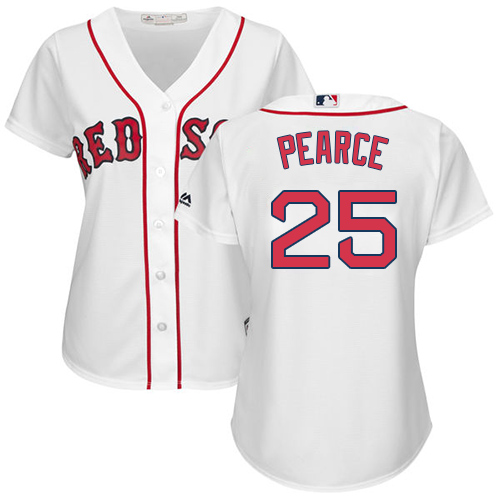 Red Sox #25 Steve Pearce White Home Women's Stitched Baseball Jersey