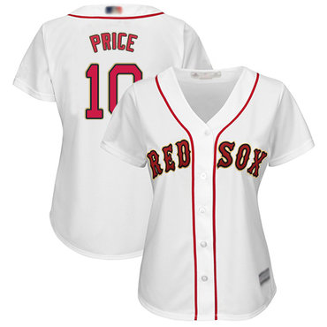 Red Sox #10 David Price White Home Women's Stitched Baseball Jersey