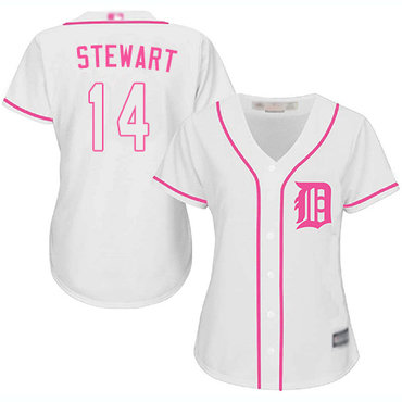Tigers #14 Christin Stewart White Pink Fashion Women's Stitched Baseball Jersey