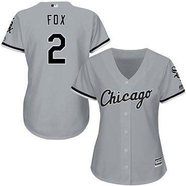 White Sox #2 Nellie Fox Grey Road Women's Stitched Baseball Jersey