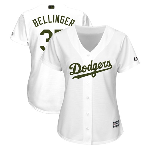 Dodgers #35 Cody Bellinger White 2018 Memorial Day Cool Base Women's Stitched Baseball Jersey