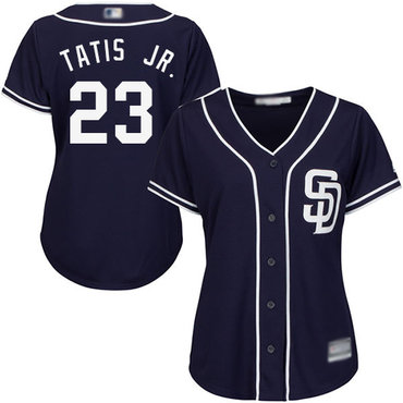 San Diego Padres #23 Fernando Tatis Jr. Navy Blue Alternate Women's Stitched Baseball Jersey