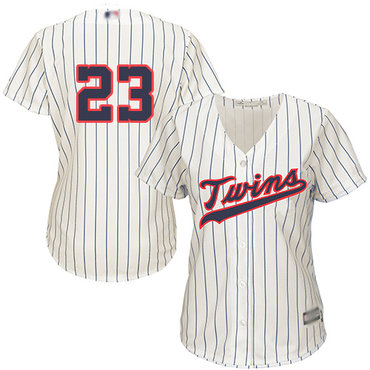 Minnesota Twins #23 Nelson Cruz Cream Strip Alternate Women's Stitched Baseball Jersey