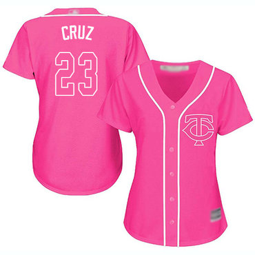 Minnesota Twins #23 Nelson Cruz Pink Fashion Women's Stitched Baseball Jersey