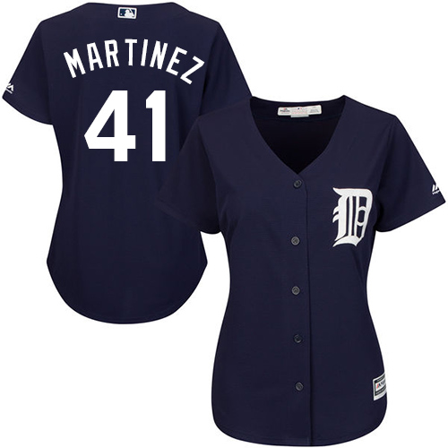Tigers #41 Victor Martinez Navy Blue Alternate Women's Stitched Baseball Jersey