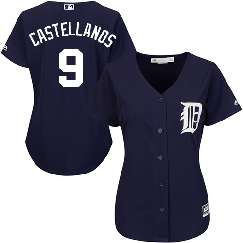Tigers #9 Nick Castellanos Navy Blue Alternate Women's Stitched Baseball Jersey