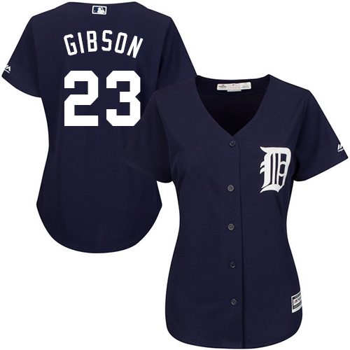 Tigers #23 Kirk Gibson Navy Blue Alternate Women's Stitched Baseball Jersey