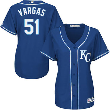 Royals #51 Jason Vargas Royal Blue Alternate Women's Stitched Baseball Jersey