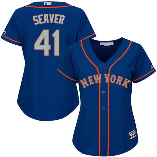 Mets #41 Tom Seaver Blue(Grey NO.) Alternate Women's Stitched Baseball Jersey
