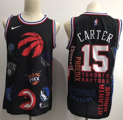 Raptors #15 Vince Carter Black Basketball Swingman Jointly Team Jersey