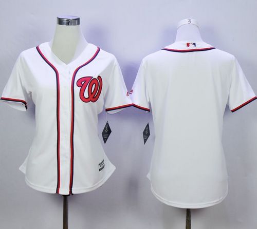 Nationals Blank White Women's Fashion Stitched Baseball Jersey