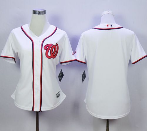 Nationals Blank White Women's Fashion Stitched Baseball Jersey