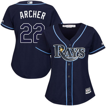 Rays #22 Chris Archer Dark Blue Alternate Women's Stitched Baseball Jersey