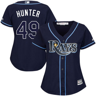 Rays #49 Tommy Hunter Dark Blue Alternate Women's Stitched Baseball Jersey