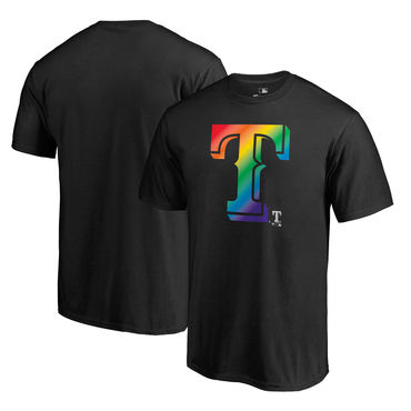Men's Texas Rangers Fanatics Branded Pride Black T Shirt