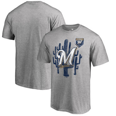 Milwaukee Brewers Fanatics Branded 2018 MLB Spring Training Vintage T Shirt Heather Gray
