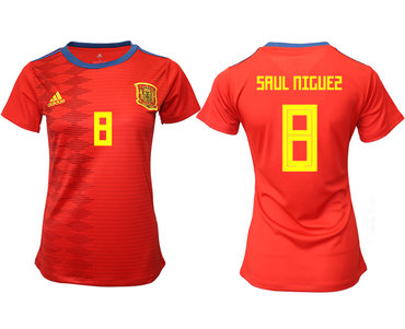 2019-20 Spain 8 SAUL NIGUES Home Women Soccer Jersey