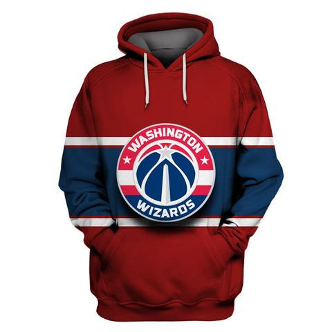 Wizards Red All Stitched Hooded Sweatshirt