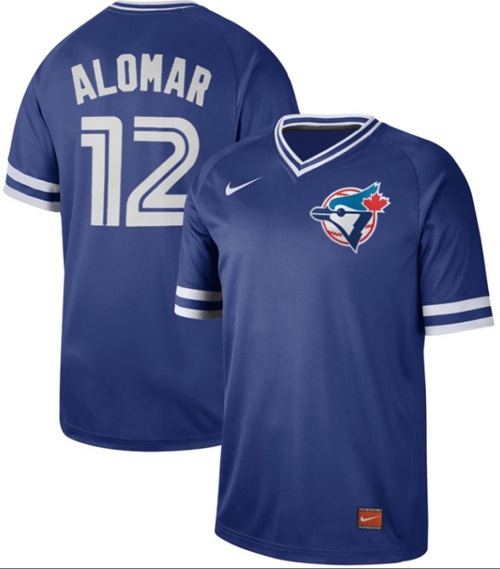 Blue Jays #12 Roberto Alomar Royal Authentic Cooperstown Collection Stitched Baseball Jersey