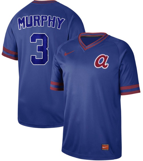 Braves #3 Dale Murphy Royal Authentic Cooperstown Collection Stitched Baseball Jersey
