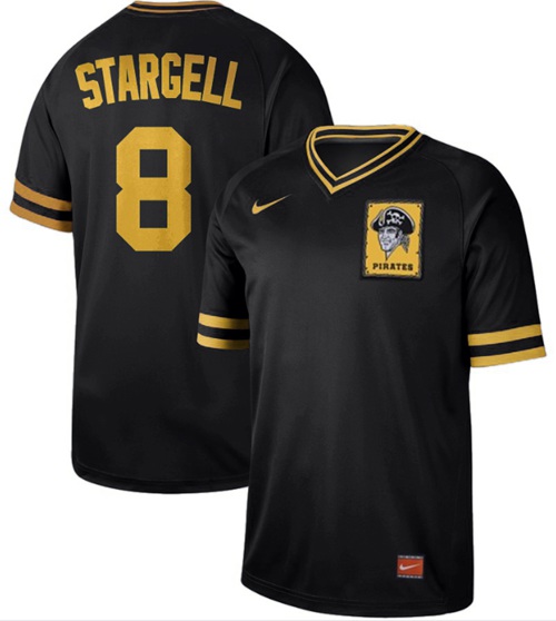 Pirates #8 Willie Stargell Black Authentic Cooperstown Collection Stitched Baseball Jersey