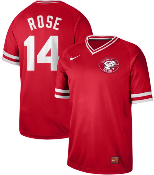 Reds #14 Pete Rose Red Authentic Cooperstown Collection Stitched Baseball Jersey