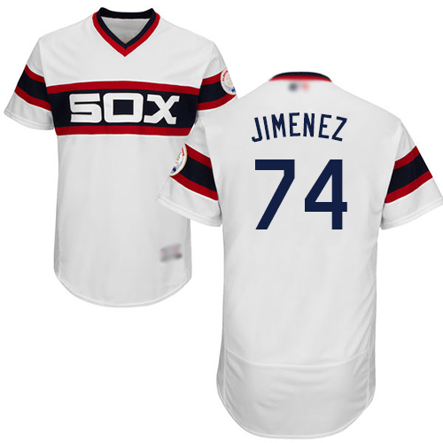 White Sox #74 Eloy Jimenez White Flexbase Authentic Collection Alternate Home Stitched Baseball Jerseys