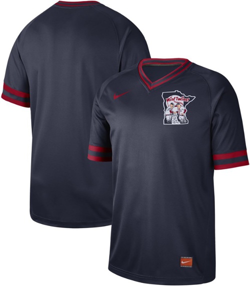 Twins Blank Navy Authentic Cooperstown Collection Stitched Baseball Jersey