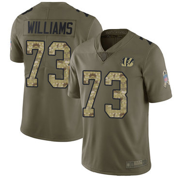 Bengals #73 Jonah Williams Olive Camo Youth Stitched Football Limited 2017 Salute to Service Jersey