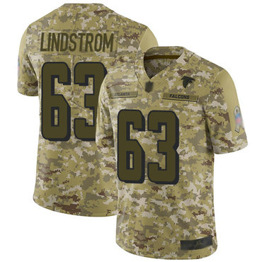 Falcons #63 Chris Lindstrom Camo Youth Stitched Football Limited 2018 Salute to Service Jersey