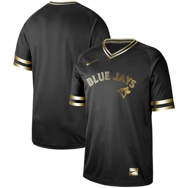Blue Jays Blank Black Gold Authentic Stitched Baseball Jersey