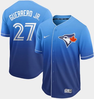 Blue Jays #27 Vladimir Guerrero Jr. Royal Fade Authentic Stitched Baseball Jersey