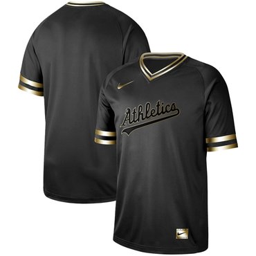 Athletics Blank Black Gold Authentic Stitched Baseball Jersey