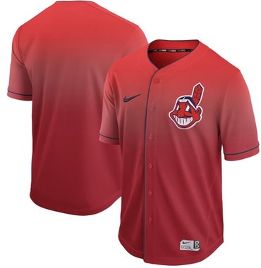 Indians Blank Red Fade Authentic Stitched Baseball Jersey