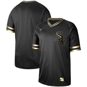 White Sox Blank Black Gold Authentic Stitched Baseball Jersey