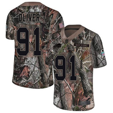Bills #91 Ed Oliver Camo Youth Stitched Football Limited Rush Realtree Jersey