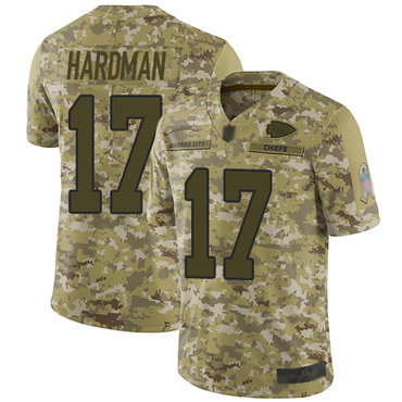 Chiefs #17 Mecole Hardman Camo Youth Stitched Football Limited 2018 Salute to Service Jersey