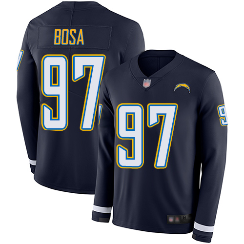 Chargers #97 Joey Bosa Navy Blue Team Color Youth Stitched Football Limited Therma Long Sleeve Jersey