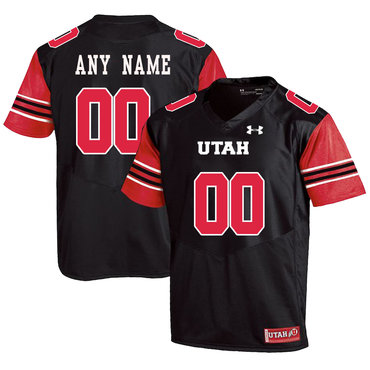 Utah Utes Black Men's Customized College Football Jersey