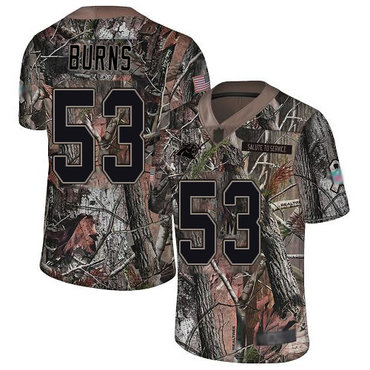 Panthers #53 Brian Burns Camo Youth Stitched Football Limited Rush Realtree Jersey