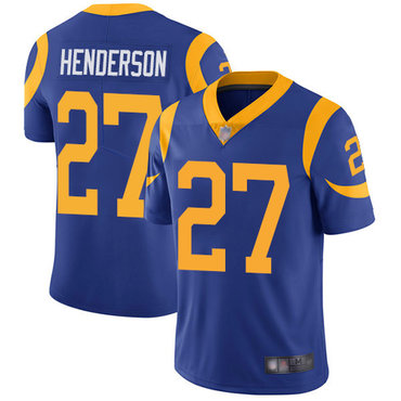 Rams #27 Darrell Henderson Royal Blue Alternate Youth Stitched Football Vapor Untouchable Limited Jersey