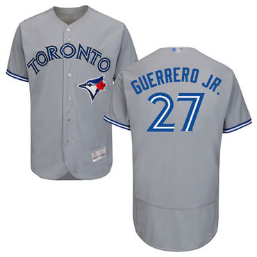 Men's Toronto Blue Jays #27 Vladimir Guerrero Jr. Grey Flexbase Authentic Collection Stitched Baseball Jersey