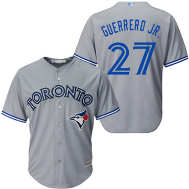 Men's Toronto Blue Jays #27 Vladimir Guerrero Jr. Grey New Cool Base Stitched Baseball Jersey