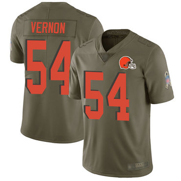 Browns #54 Olivier Vernon Olive Youth Stitched Football Limited 2017 Salute to Service Jersey