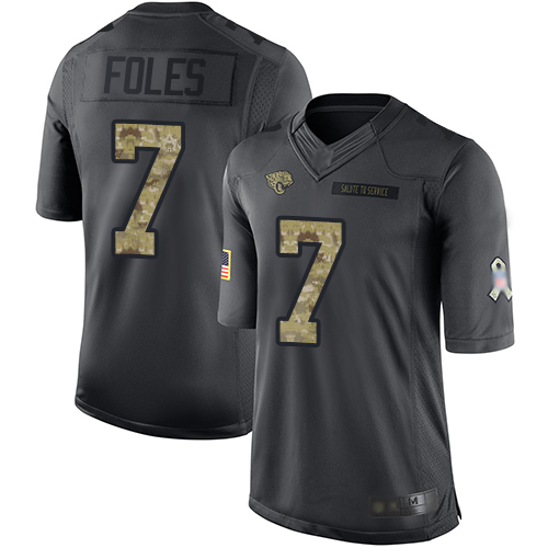 Jaguars #7 Nick Foles Black Youth Stitched Football Limited 2016 Salute to Service Jersey