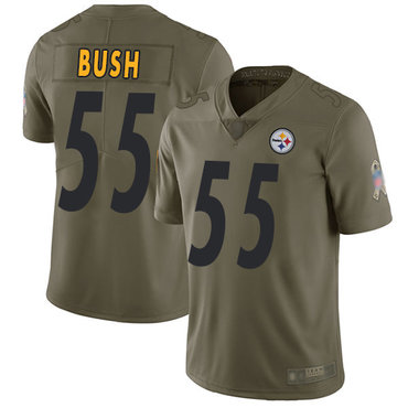 Steelers #55 Devin Bush Olive Youth Stitched Football Limited 2017 Salute to Service Jersey