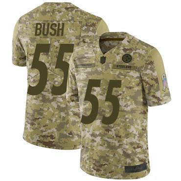 Steelers #55 Devin Bush Camo Youth Stitched Football Limited 2018 Salute to Service Jersey