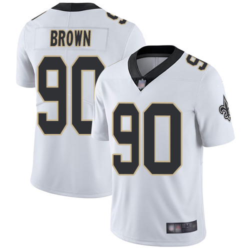 Saints #90 Malcom Brown White Youth Stitched Football Vapor Untouchable Limited Jersey