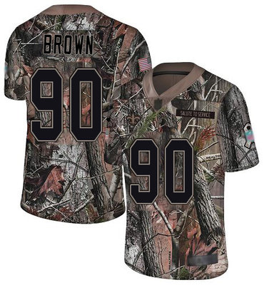 Saints #90 Malcom Brown Camo Youth Stitched Football Limited Rush Realtree Jersey